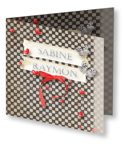 Trouwkaart Sabine Raymon 3D