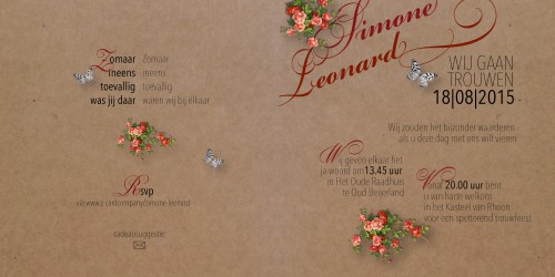 Trouwkaarten: Simone Leonard binnenzijdes