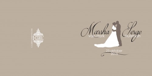 Trouwkaarten: Marsha Serge voor/achterzijde